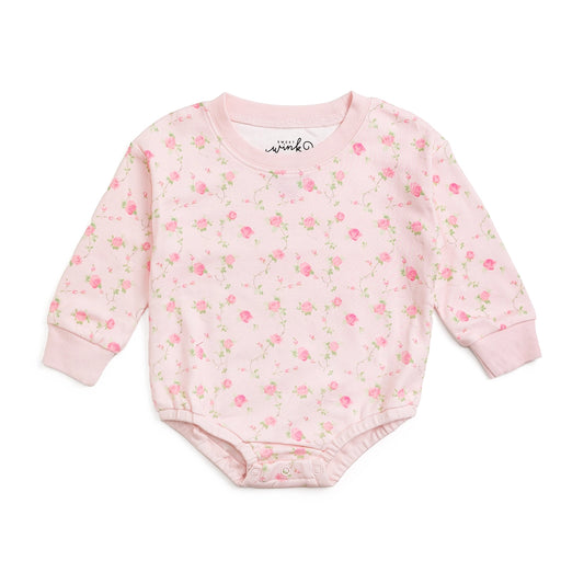 Pink Rose Long Sleeve Romper