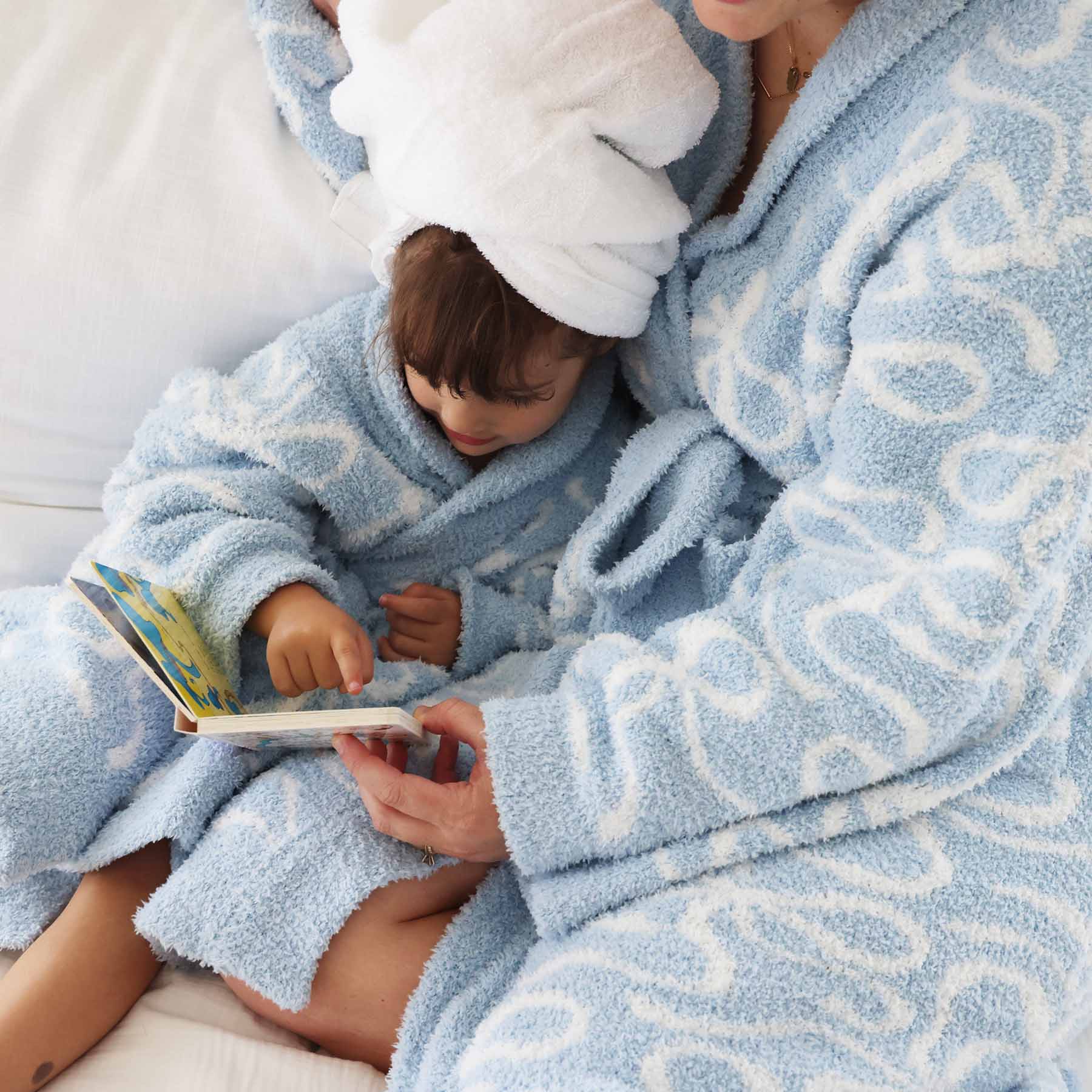 CuddleLane™ Kids Robe | Blue-tiful Bows