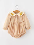 Load image into Gallery viewer, Plaid Floral Collar Bubble Romper
