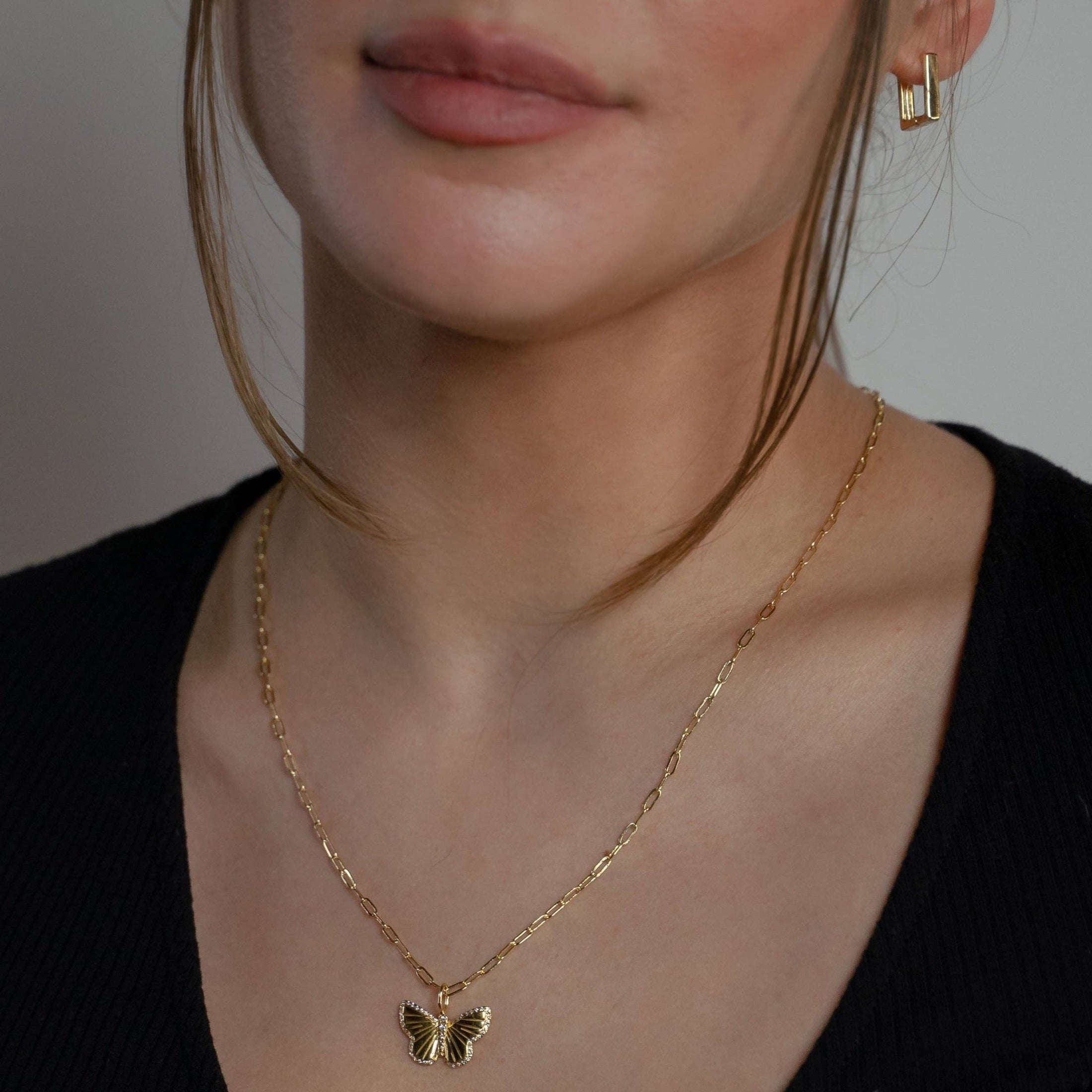 Butterfly Charm: Yellow Gold