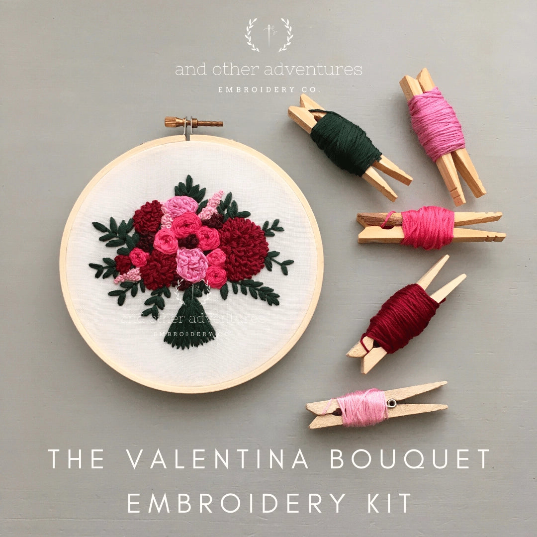 Intermediate Embroidery Kit - the Valentina Bouquet