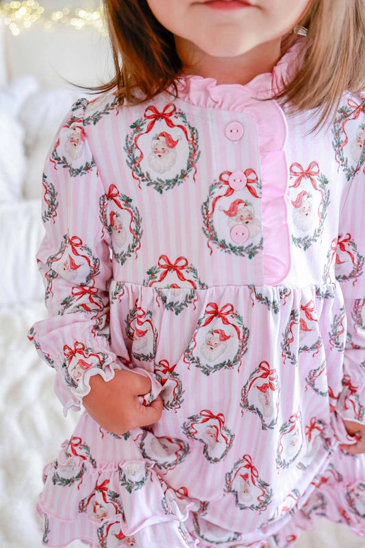 Vintage Santa Ruffle Christmas Nightgown