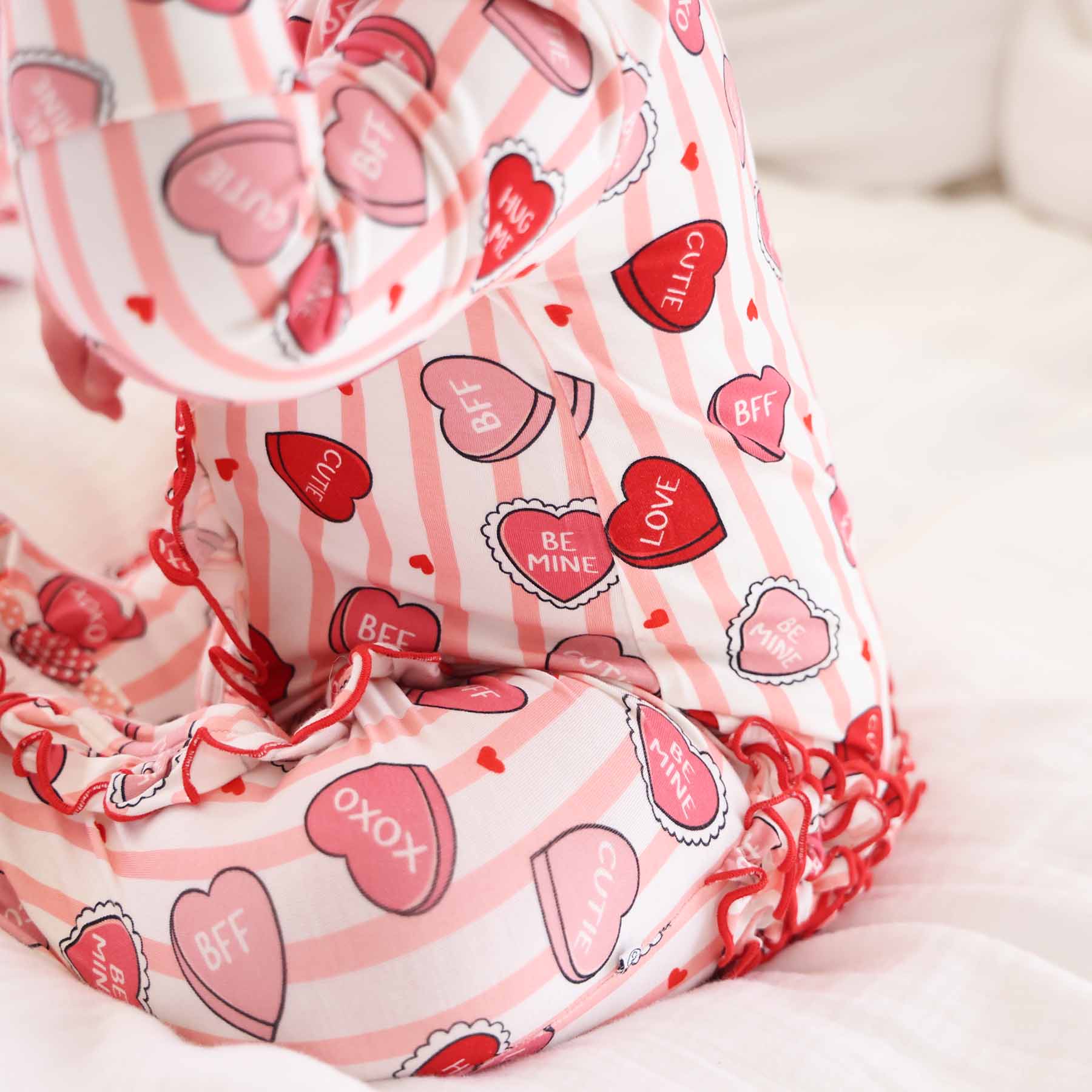 Sweet Like Candy Ruffle Zipper Footie