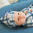 Load image into Gallery viewer, Paxton's Plaid Newborn Baby Knot Gown & Hat Set

