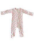 Load image into Gallery viewer, Strawberry Pointelle 2-Way Zip Footie
