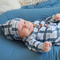 Load image into Gallery viewer, Paxton's Plaid Newborn Baby Knot Gown & Hat Set
