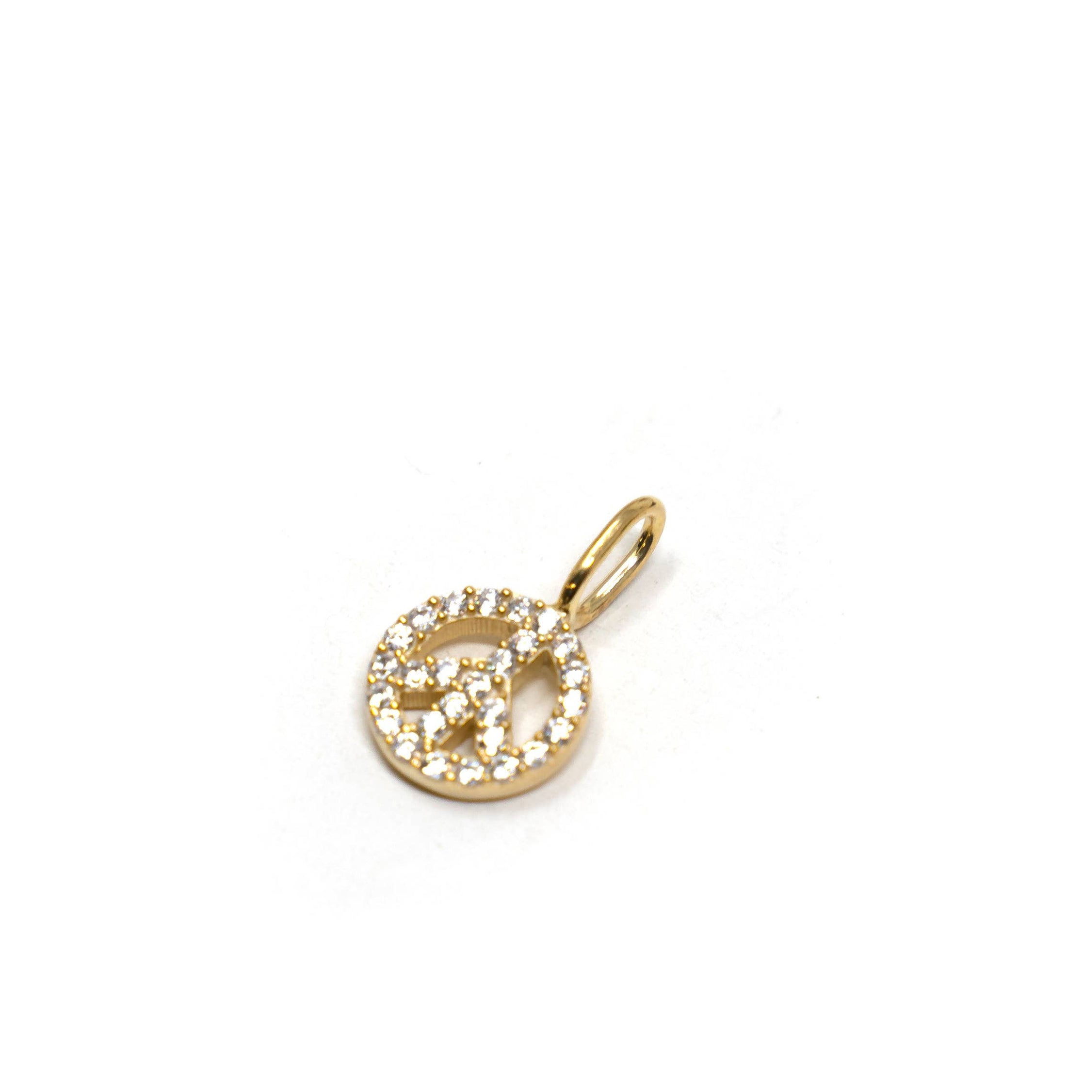Peace and Love Charm: Gold