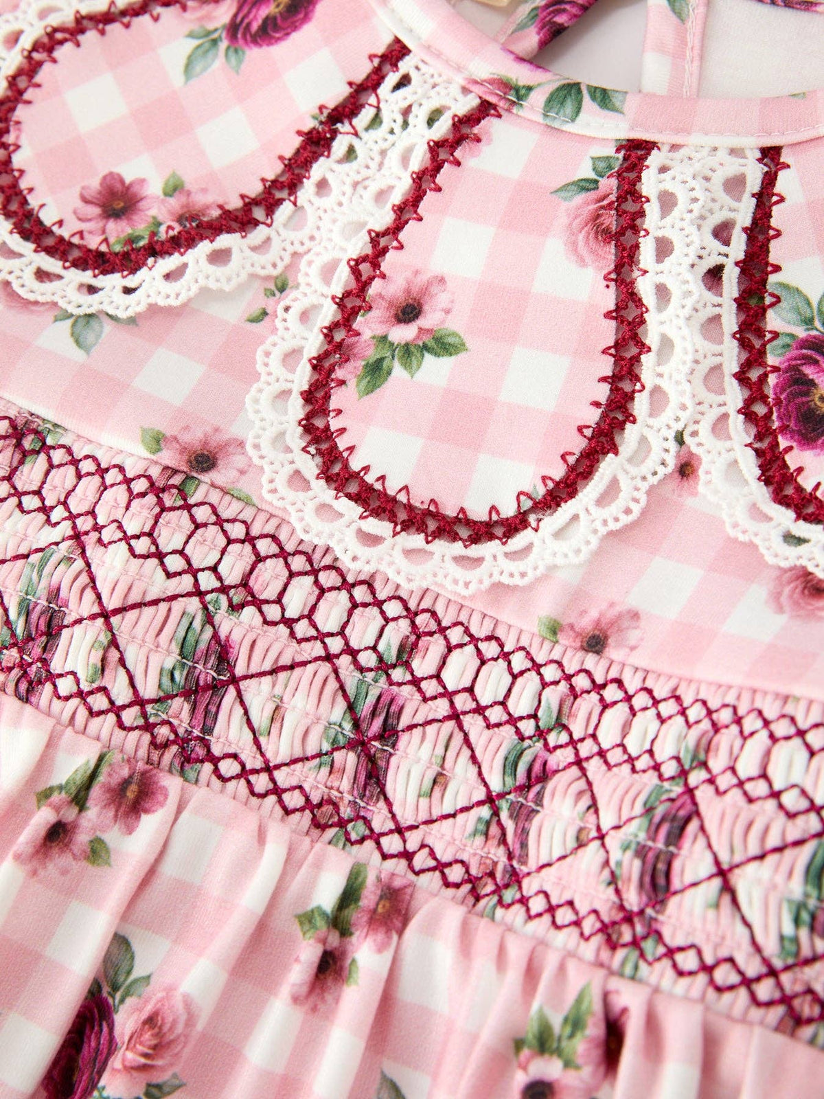 Vintage Smocked Floral Romper