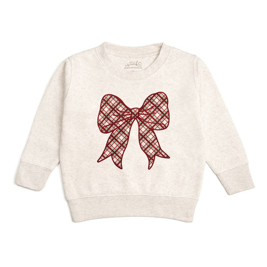 Christmas Plaid Bow Patch Sweatshirt