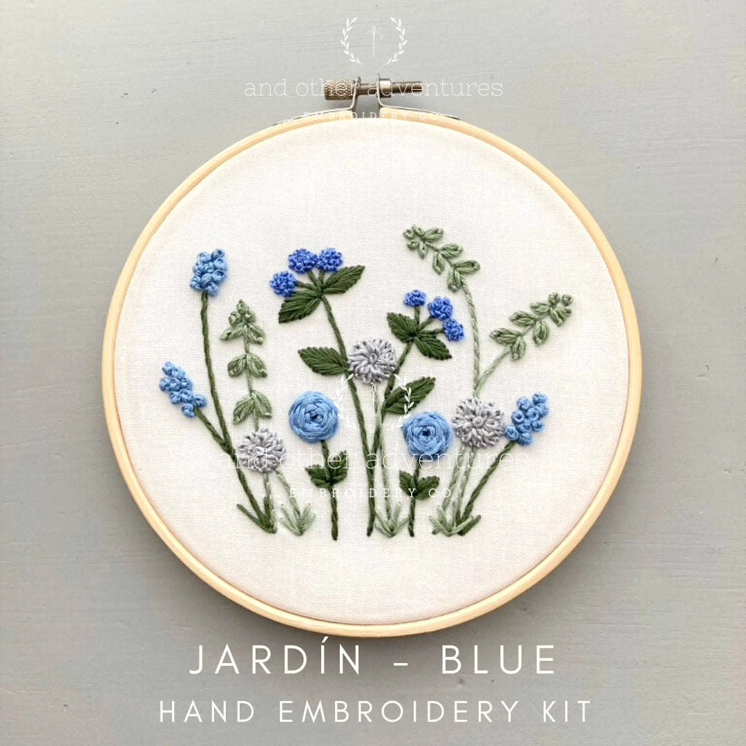 Hand Embroidery Kit - Jardín in Blue