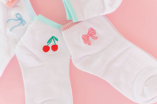 Icon Embroidered Ankle Socks