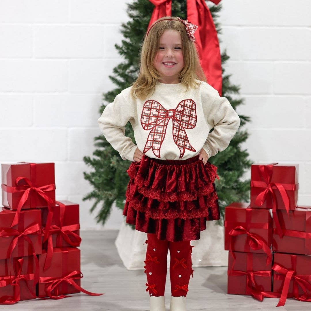 Ruby Red Velvet Tiered Christmas Skirt