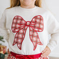 Load image into Gallery viewer, Christmas Plaid Bow Patch Sweatshirt
