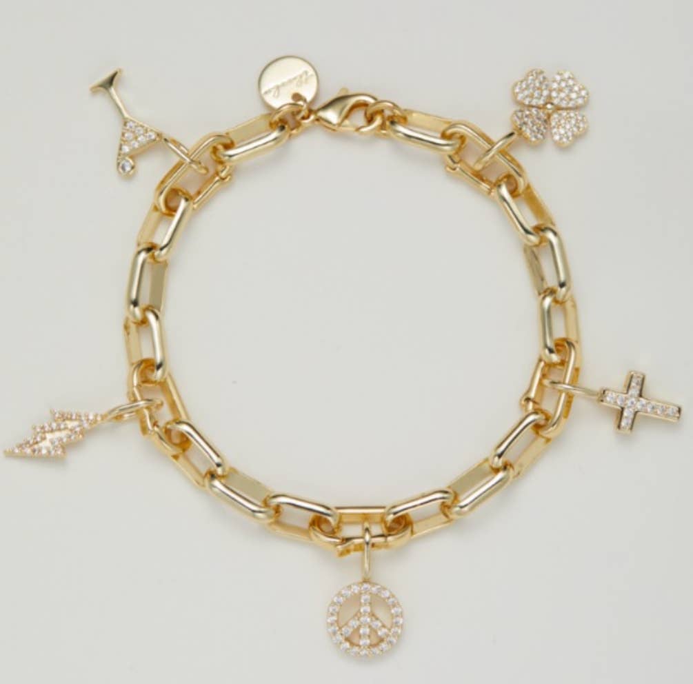 Peace and Love Charm: Gold