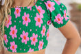 Load image into Gallery viewer, Emma Bright Green & Pink Flower Swimsuit
