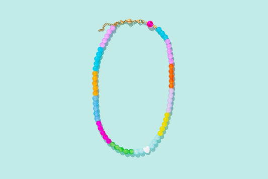 Esther Multi-Colored Opals W/Pearl Heart Necklace