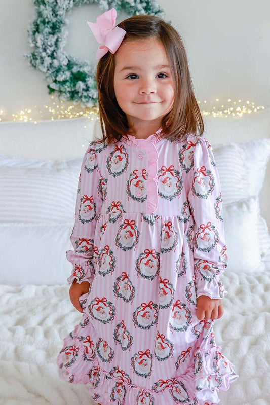 Vintage Santa Ruffle Christmas Nightgown
