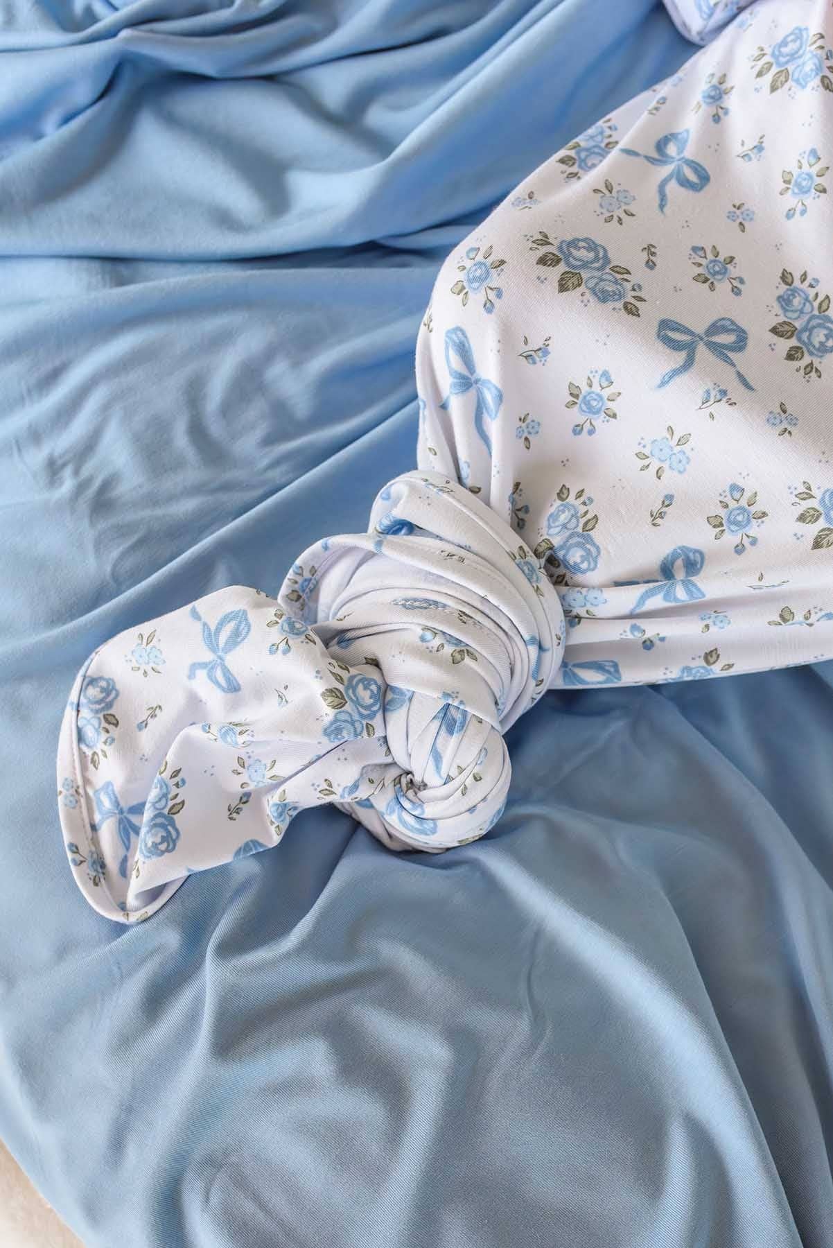 Newborn Baby Knot Gown & Hat Set | Tied In Blooms