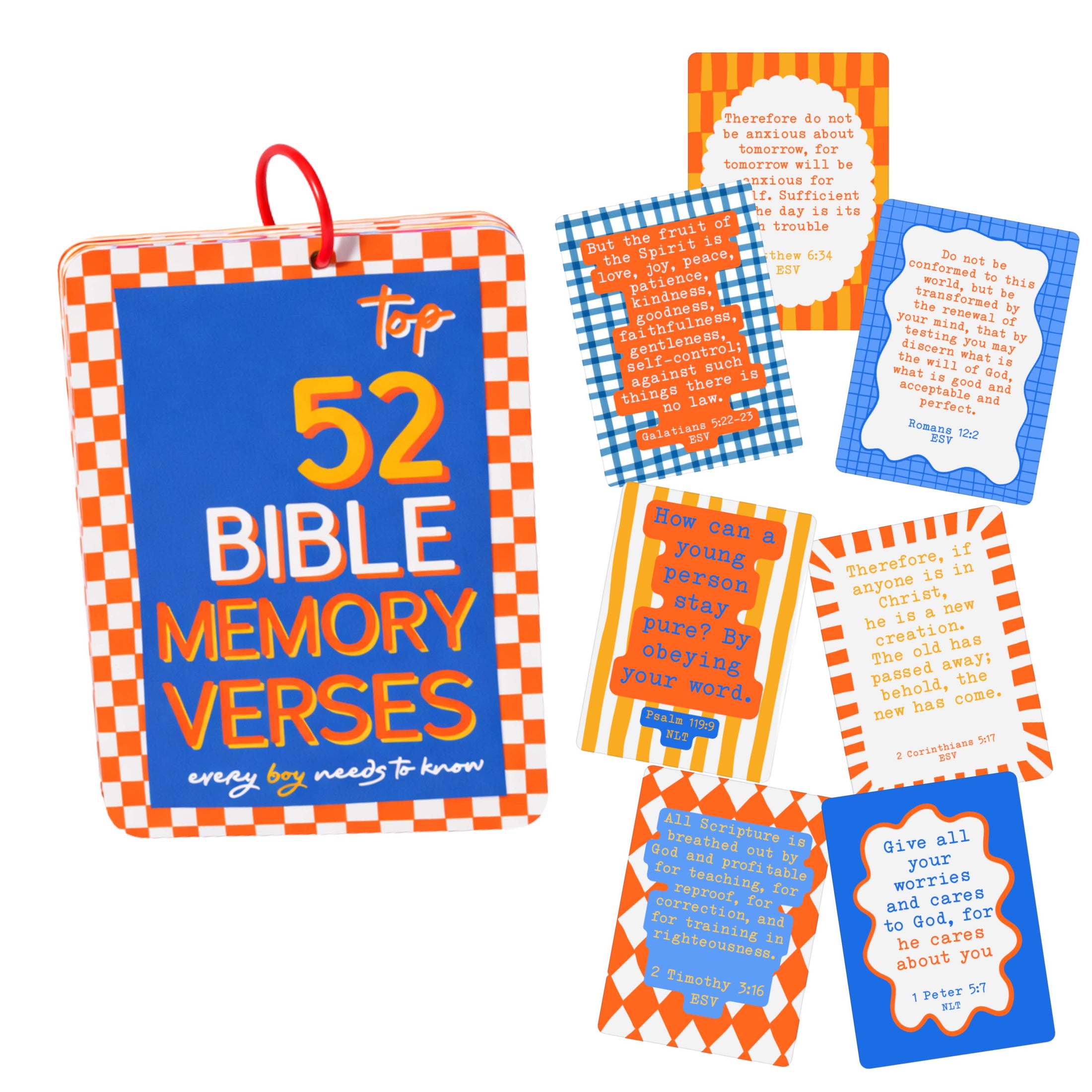 Kids Bible Memory Cards - Blue