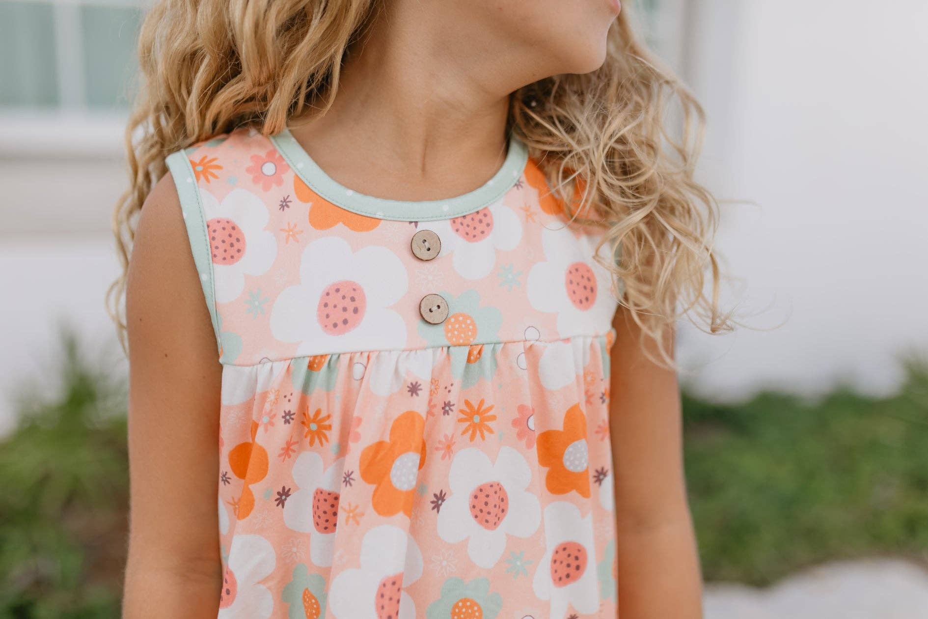 Sage & Rust Retro Flower Short Set