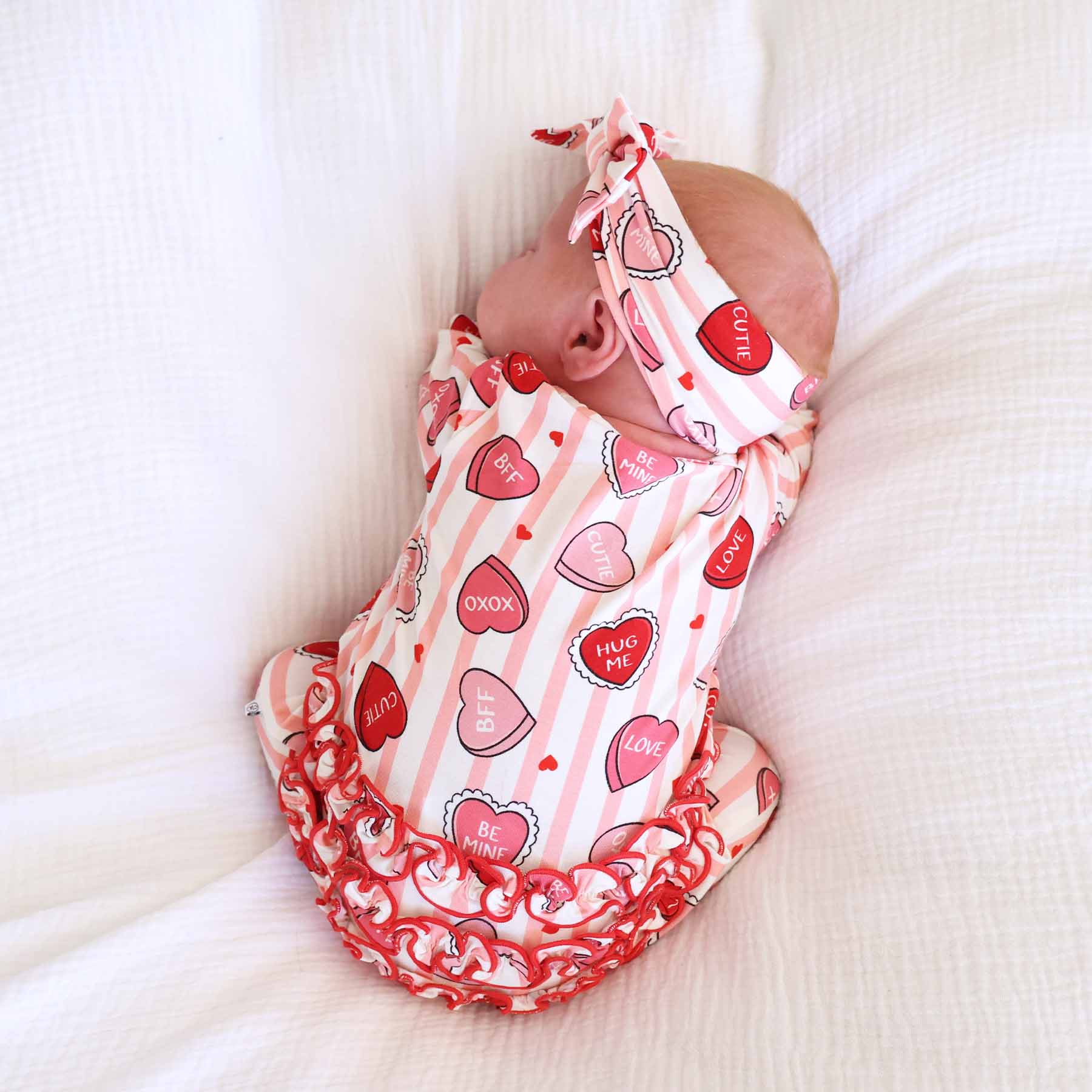 Sweet Like Candy Ruffle Zipper Footie