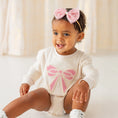 Load image into Gallery viewer, Pearl Bow Patch Long Sleeve Romper
