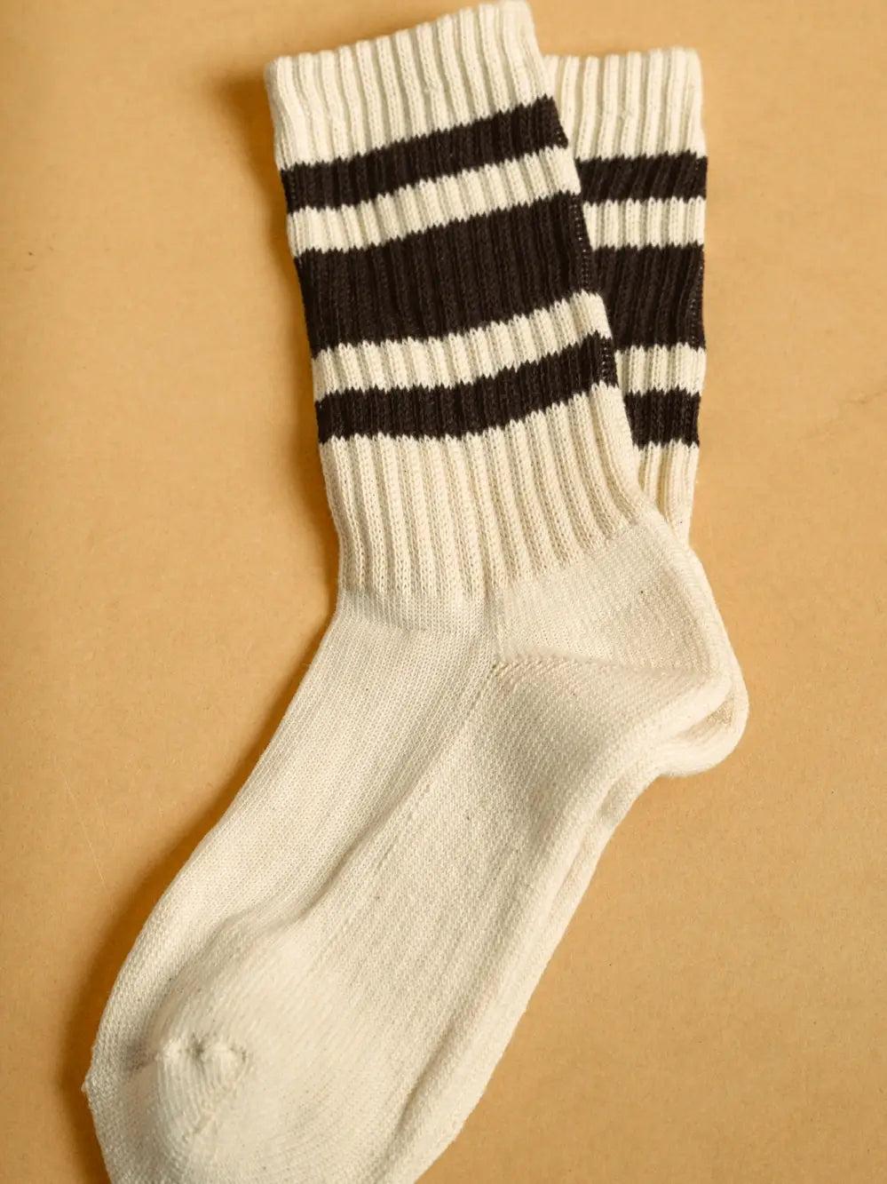 Retro Stripe Crew Socks - Black