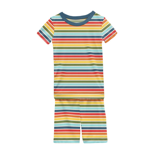 Kickee Pants PJ Short Set - Groovy Stripe