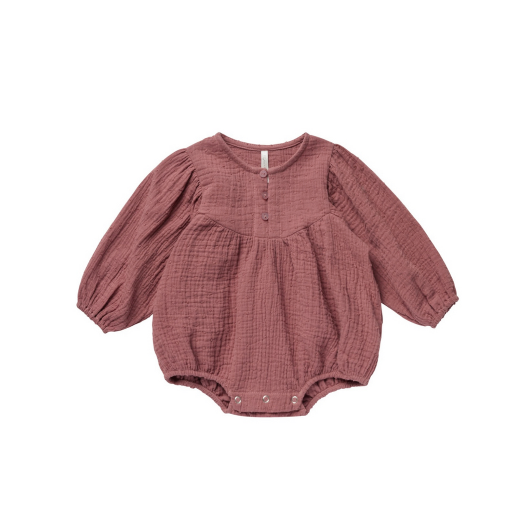 Rylee + Cru Gwen Romper - Raspberry