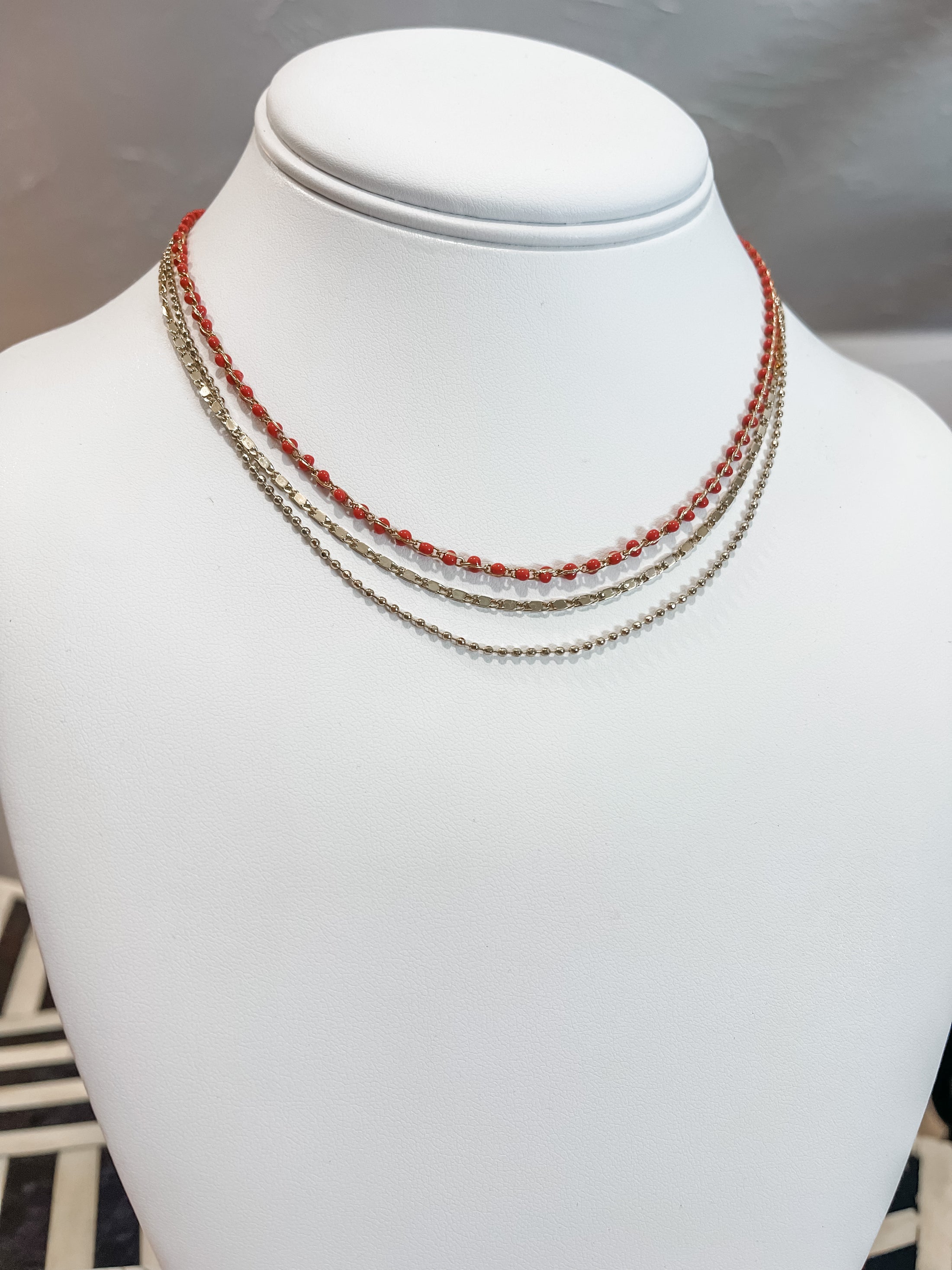 Coral Reef Triple Layer Necklace