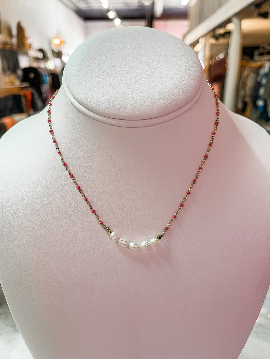 Pink Pearl Necklace