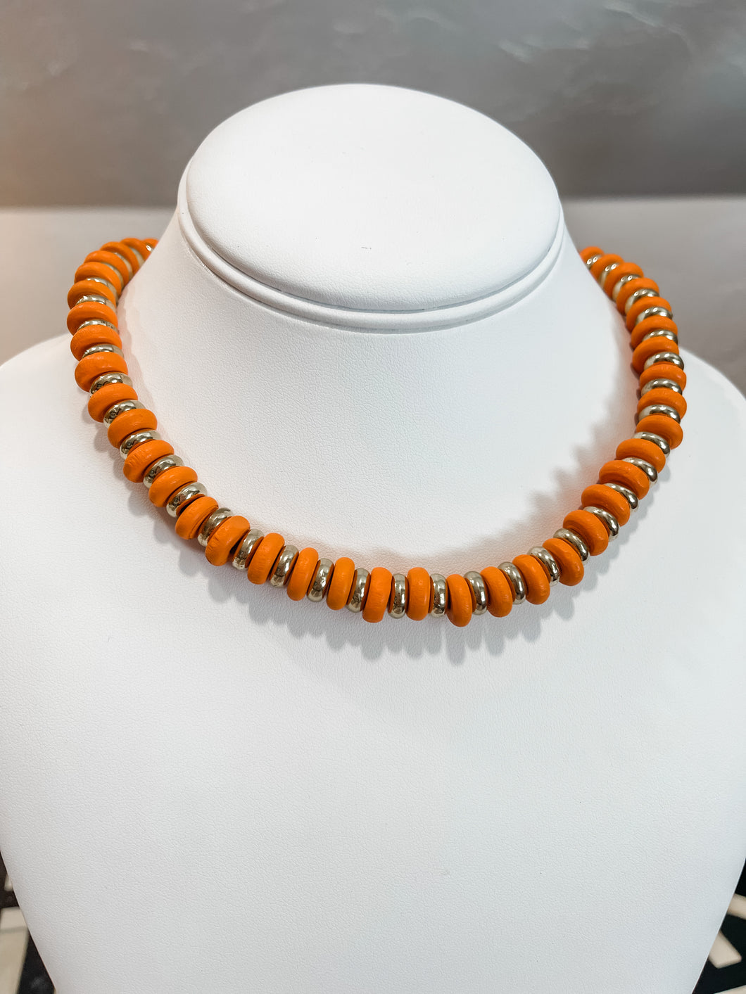 Spain Beaded Necklace - orange