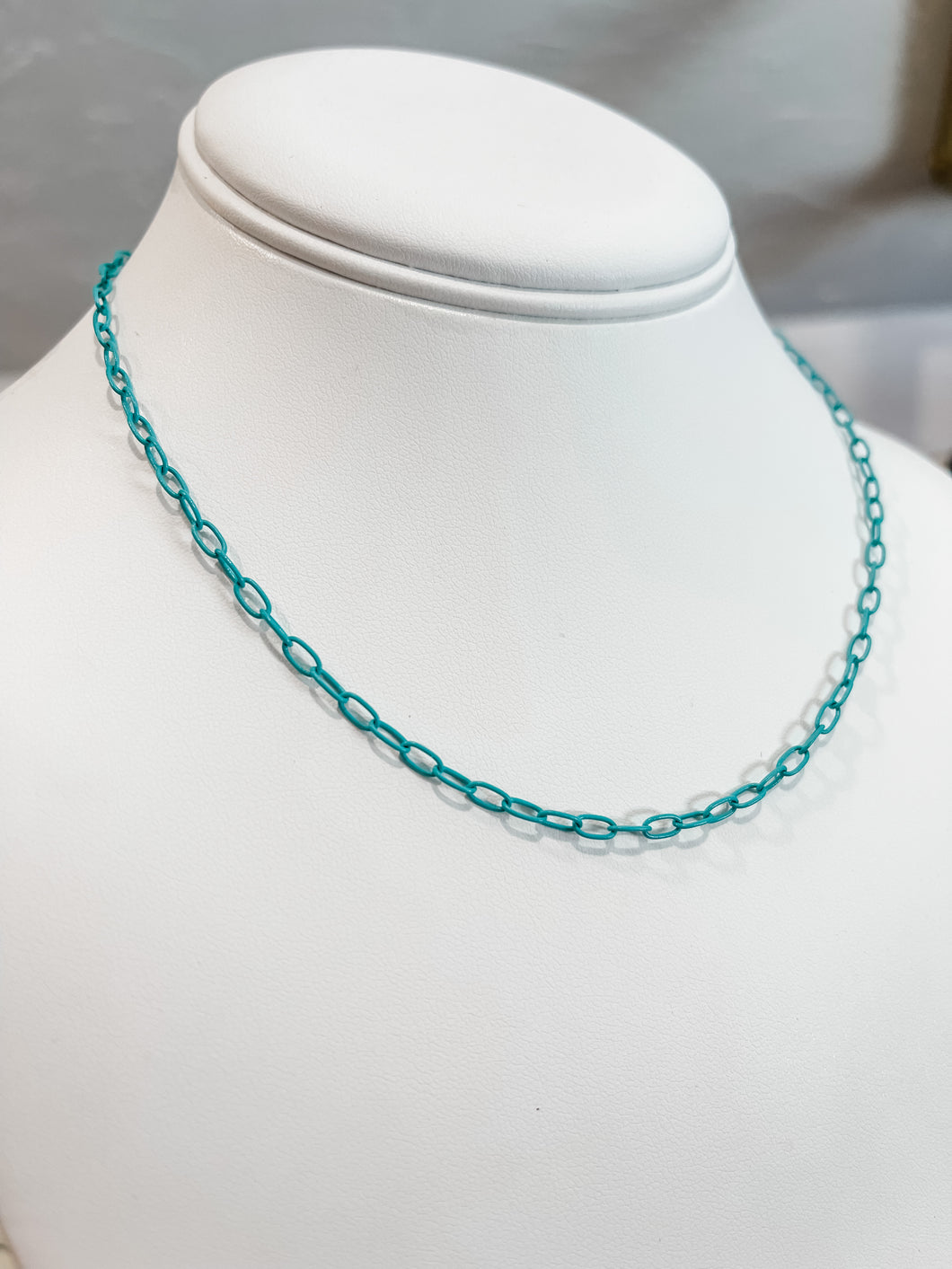 Turquoise Small Paper Clip Necklace