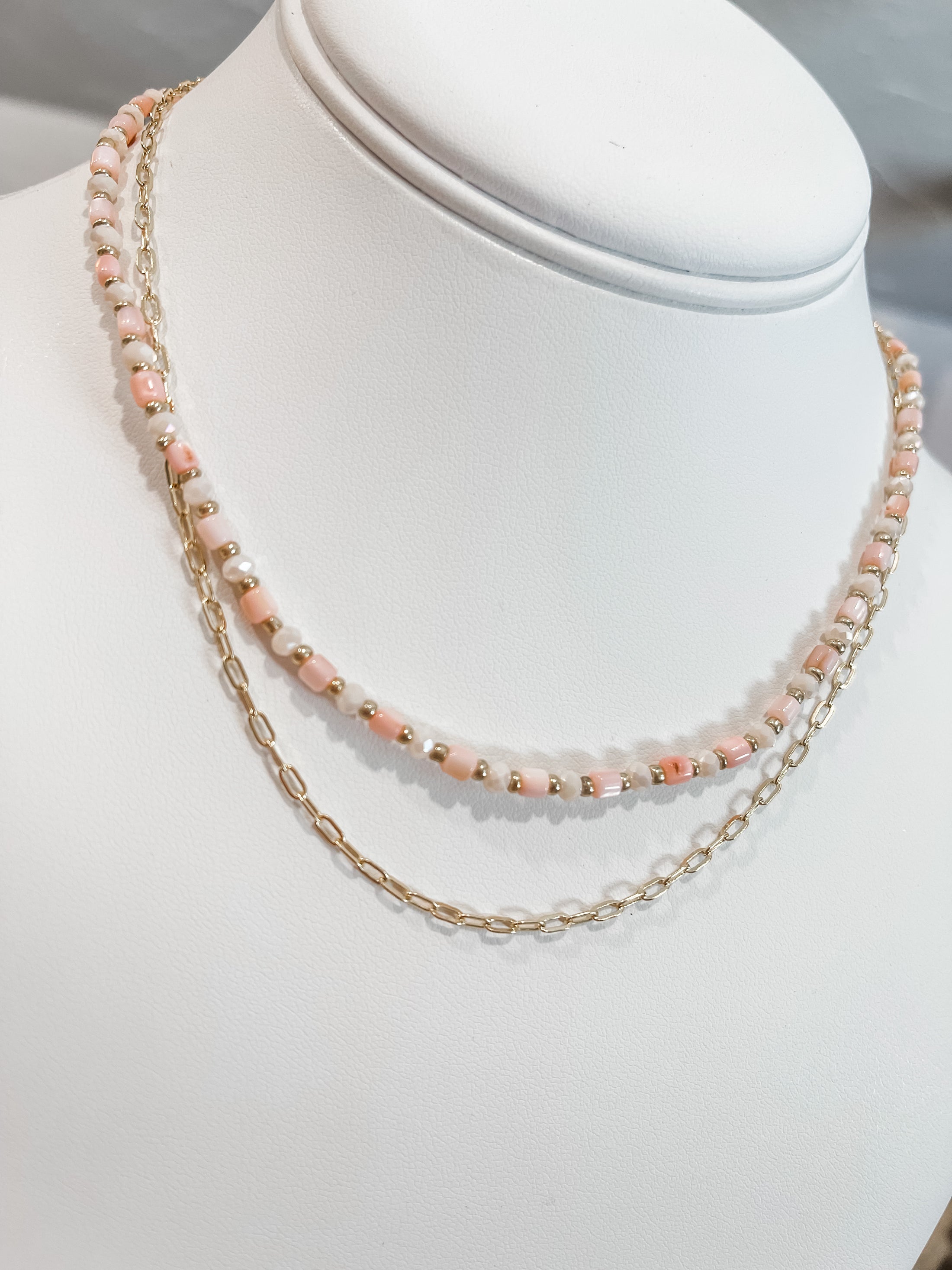 Blush Double Chain Necklace