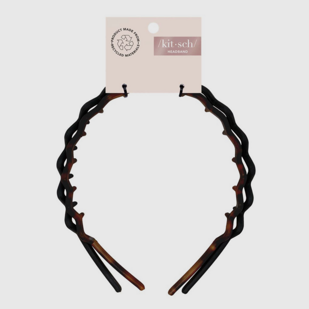 Kitsch Zig Zag Handbands - black//tortoise