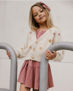 Rylee + Cru Boxy Crop Cardigan - Fall Flowers