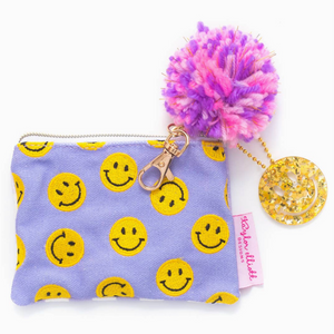 Smiley Card Holder Keychain