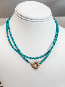 Turquoise Double Box Chain Necklace