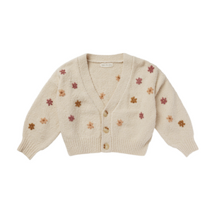 Rylee + Cru Boxy Crop Cardigan - Fall Flowers