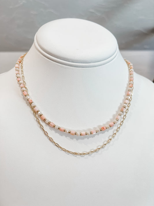 Blush Double Chain Necklace