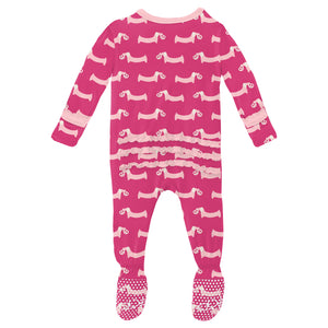 Kickee Pants Ruffle Footie - Calypso Pretzel Pup