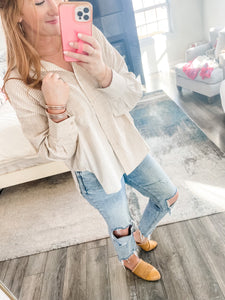 Ally Striped Top - Sand