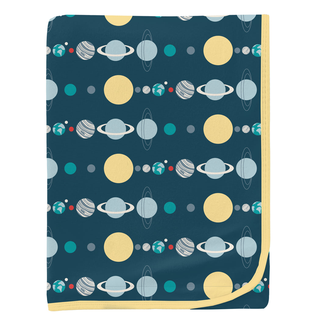 Kickee Pants Swaddle Blanket - Peacock Planets