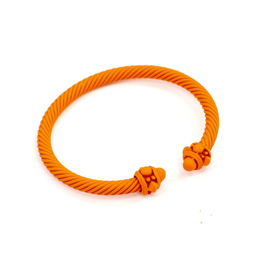 Cable Cuff Bracelet - Orange