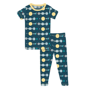 Kickee Pants PJ Set - Peacock Planets