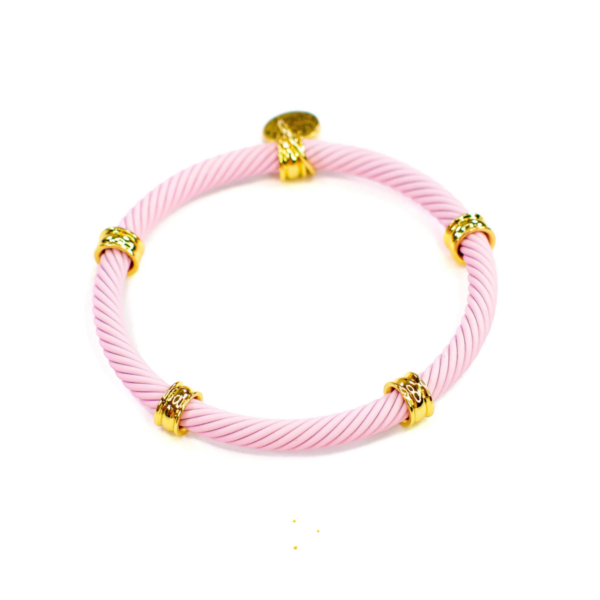 Cable Tube Bracelet - Light Pink