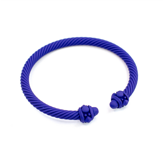 Cable Cuff Bracelet - Blue