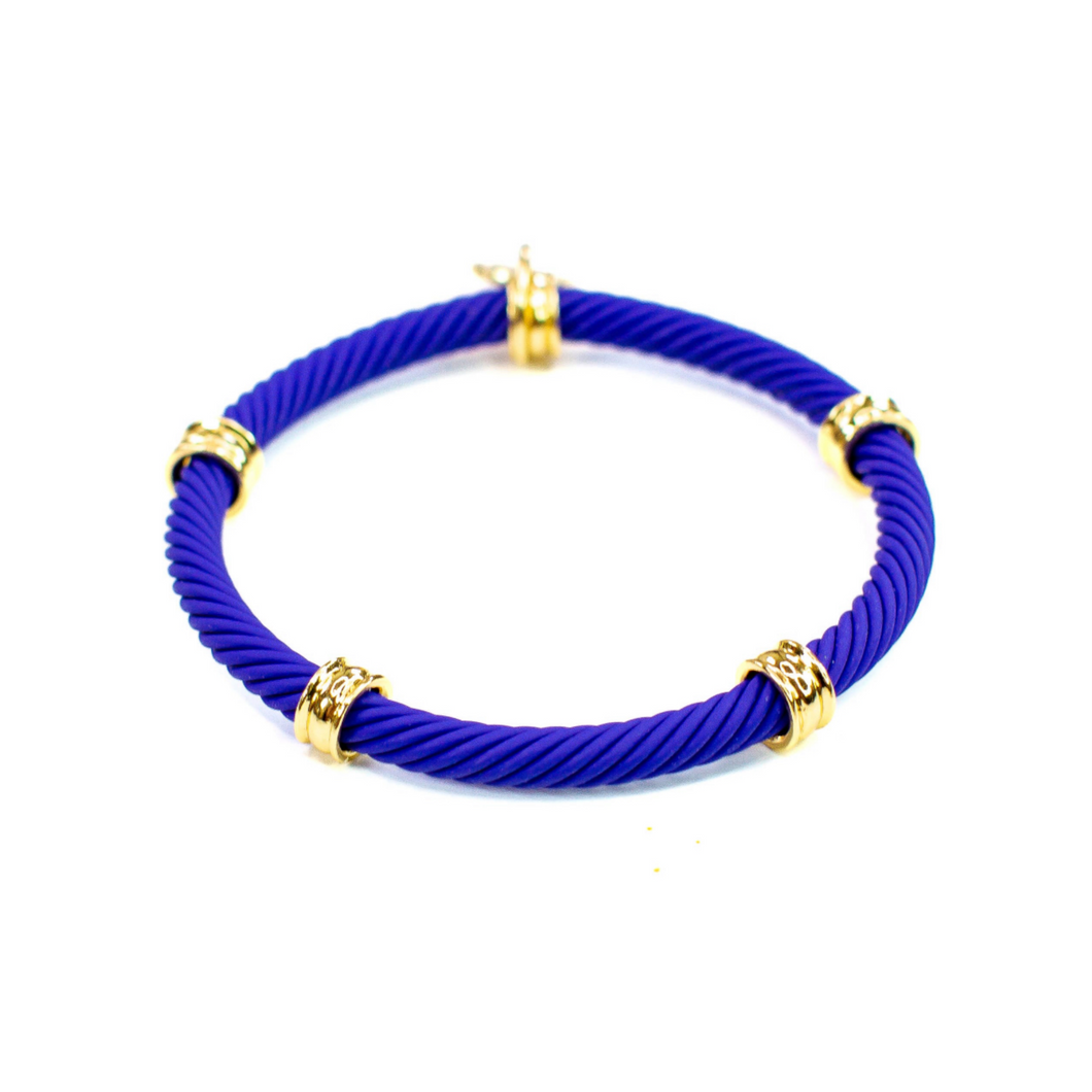 Cable Tube Bracelet - Blue