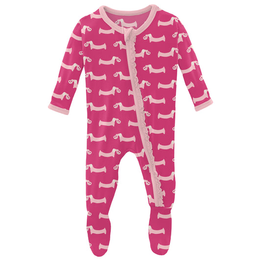 Kickee Pants Ruffle Footie - Calypso Pretzel Pup