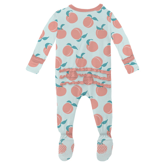 Kickee Pants Ruffle Footie - Fresh Air Peaches